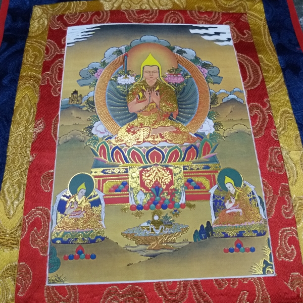 Tranh Thangka Tổ Tông Khách Ba (Tsongkhapa)_35x20cm